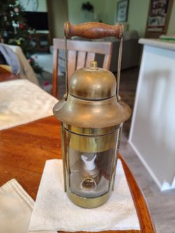 Antique?/Vintage Sherwood's Limited Brass Binnacle Oil Lamp/Lantern