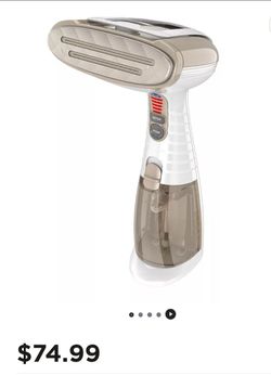 Conair Handheld Garment Steamer for Clothes, Turbo ExtremeSteam 1875W Fabric Steamer, Portable Handheld Design, Strong Penetrating Steam, White/Champa