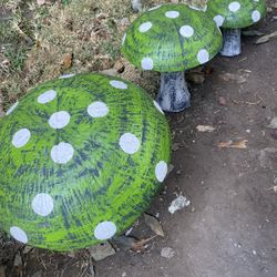 Set De 3 Hongos De Cememento