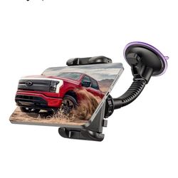 ToughTested Windshield Car Tablet Holder - Heavy Duty 4" Suction Cup Mount for 5-13" iPad Pro/Air/Mini, Samsung Galaxy Tabs - 360° Rotation Vibration-