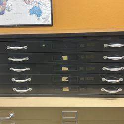 Black Flat File Cabinet
