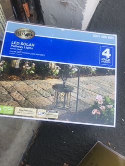 Hampton Bay Solar Bronze Outdoor Integrated LED Shepherds Hook Landscape Path Light with Glass Lens (4-Pack)