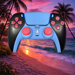 TMR Anti-Drift Custom "Miami" Pink and Blue PS5 DualSense Lynx Controller Mods