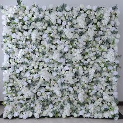 White Flower Wall Backdrop 10x10 Ft 
