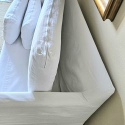 RESTORATION HARDWARE Petite custom slipcovered sofa