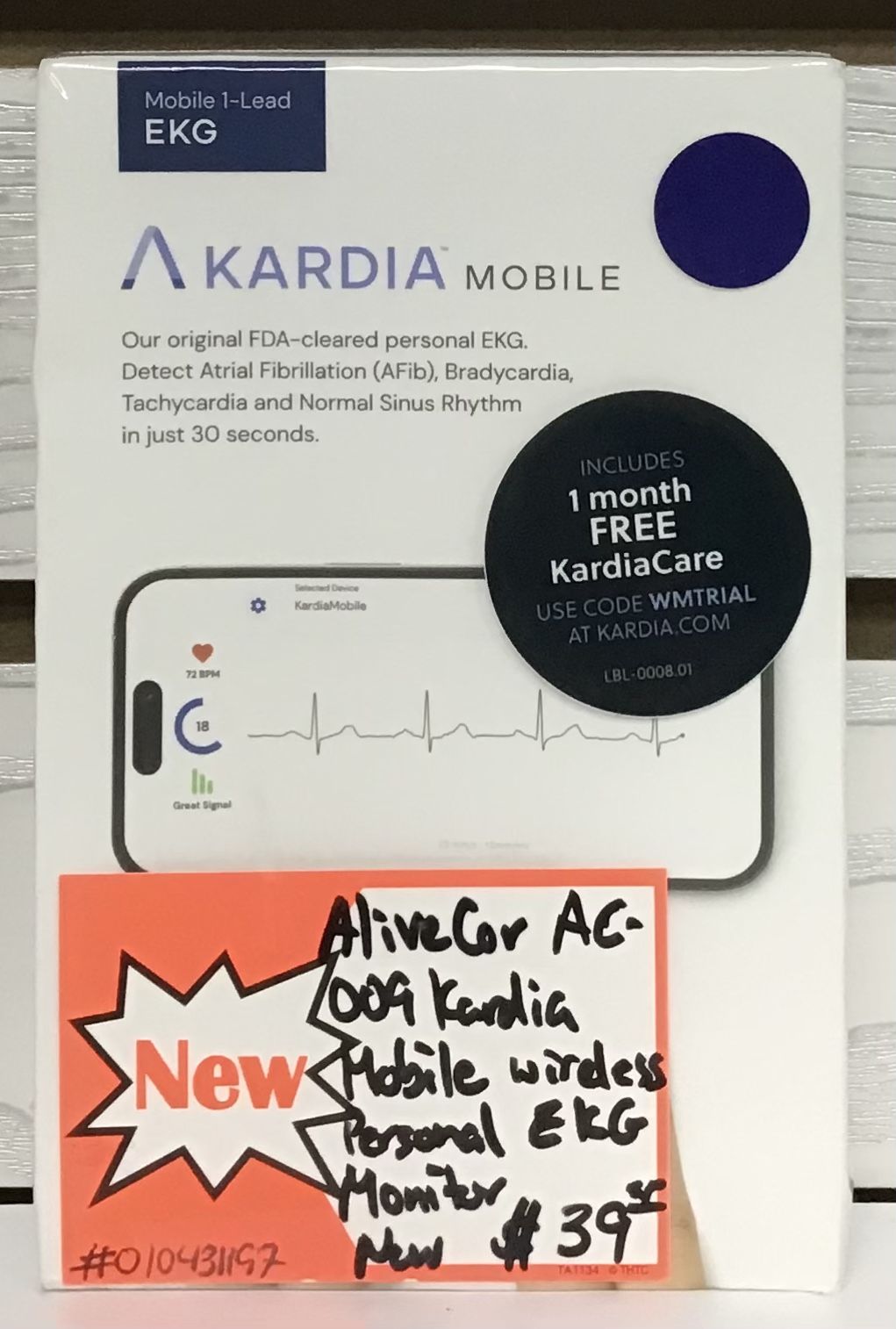 AliveCor AC-009 Kardia Mobile Wireless Personal EKG Monitor New