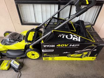 RYOBI 40V HP Brushless 20 inch Walk Behind Push Lawn Mower with 6.0 Ah Battery and Charger