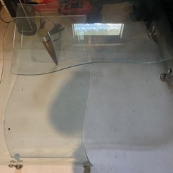 Glass Table W/movable Section 