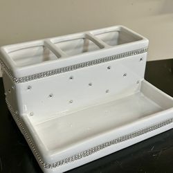 White Diamond Storage Container 8”x4”