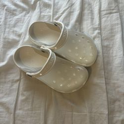 Brand New White clear crocs Size 6 women’s 