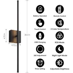 RGB LED Wall Sconces (2 Pack)