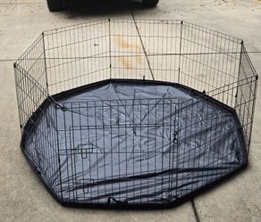 Dog Playpen 24" H, 8-Panel with 2 waterproof pads