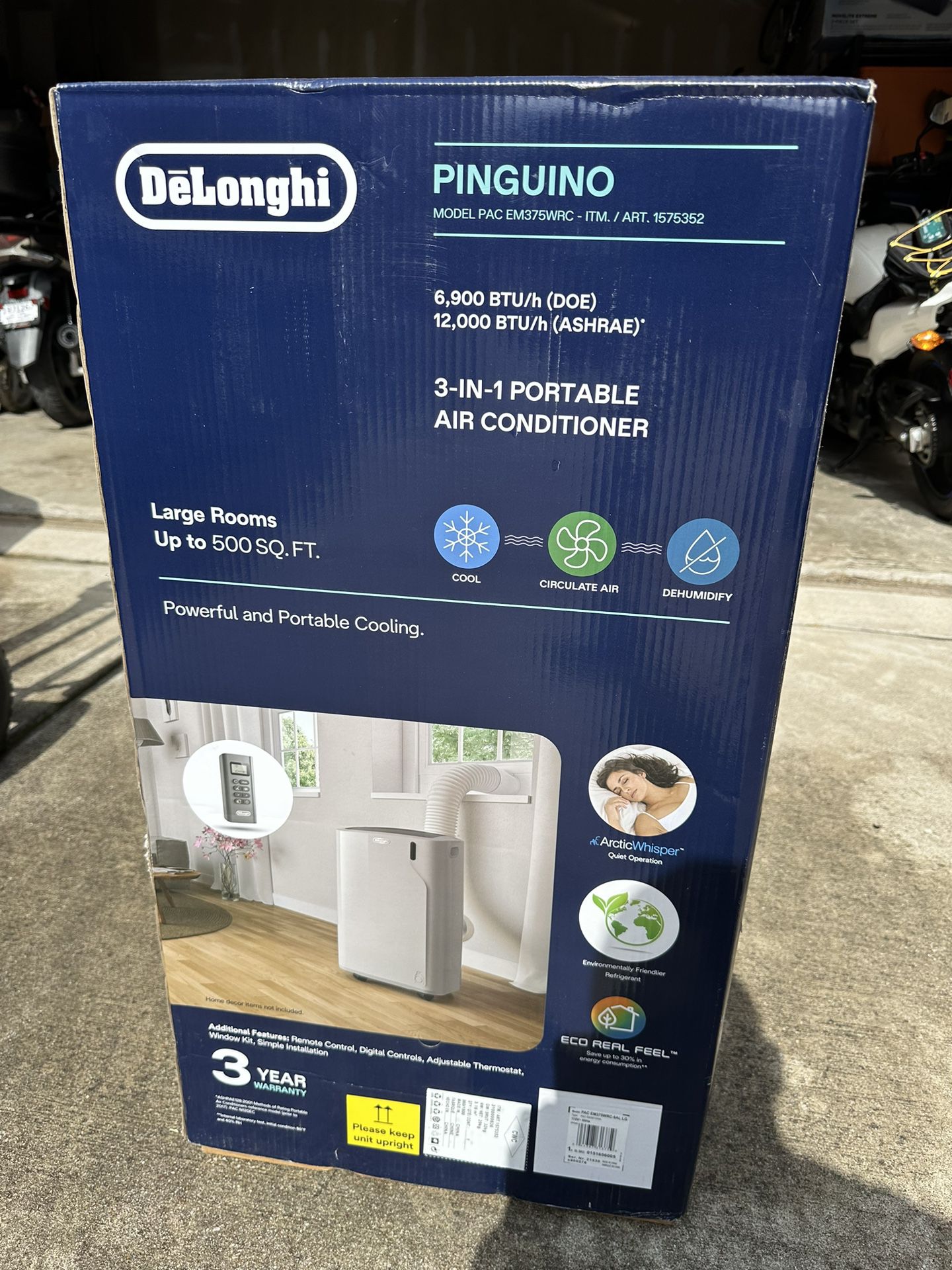 Delonghi Pinguino Portable AC 12000 btu For Large Room