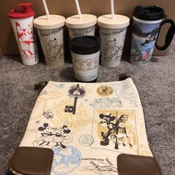 Vintage Disney Bag & Cups (Disney Parks)