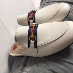 Women's Princetown Leather Slipper In White | GUCCI® US