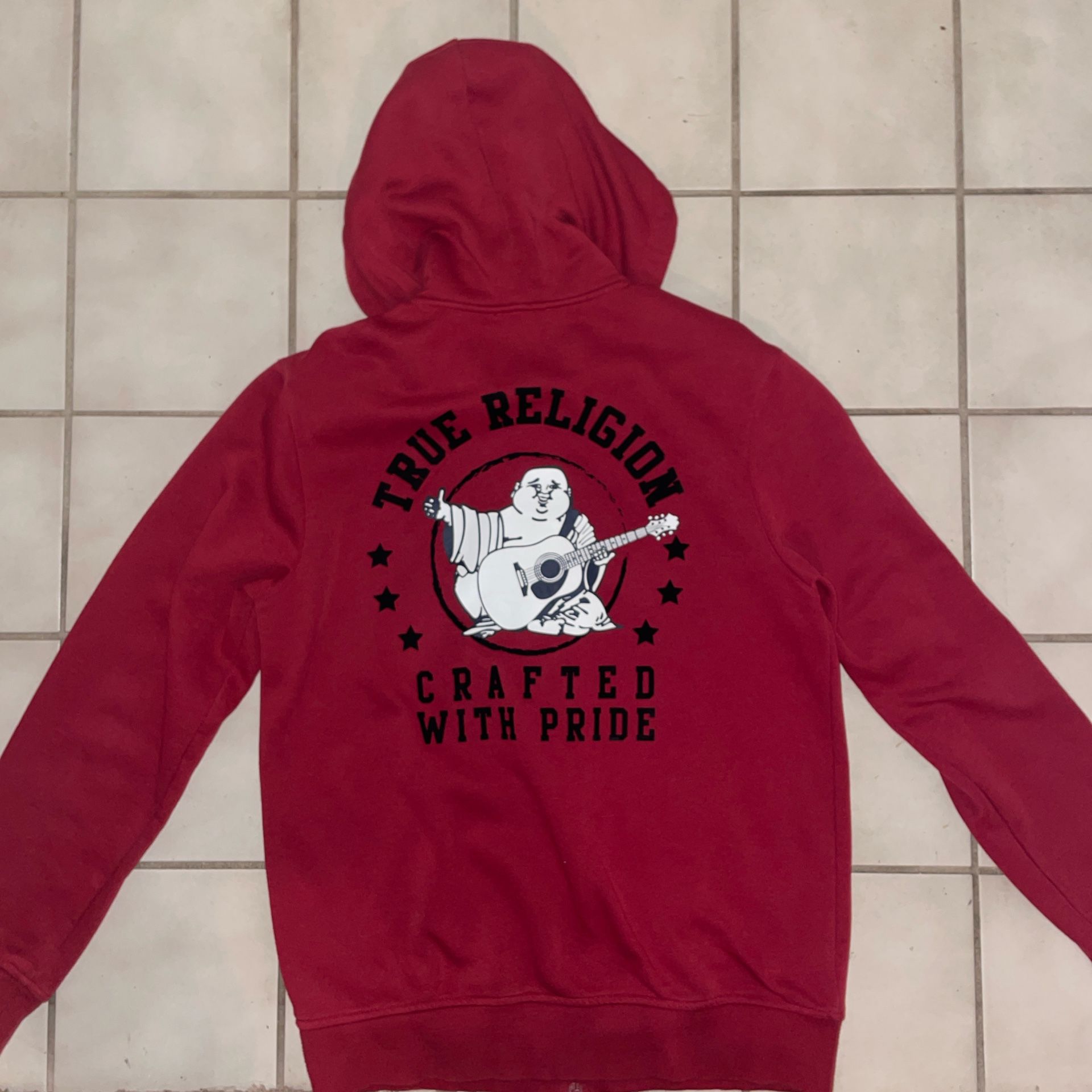 Red True Religion Zip Up Jacket