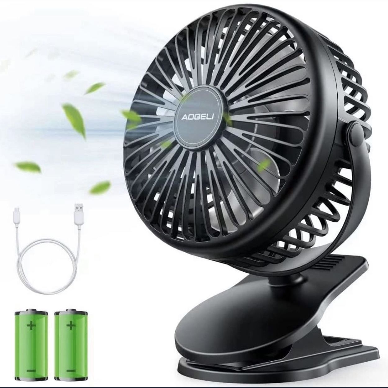 5000mAh Rechargeable Battery Mini Fan with Clip on