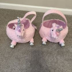 Target Unicorn Basket 12” Easter Gift Basket Fluffy Plush Pink Purple White NWOT