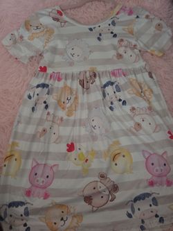 Girls animal farm dress size 6-7