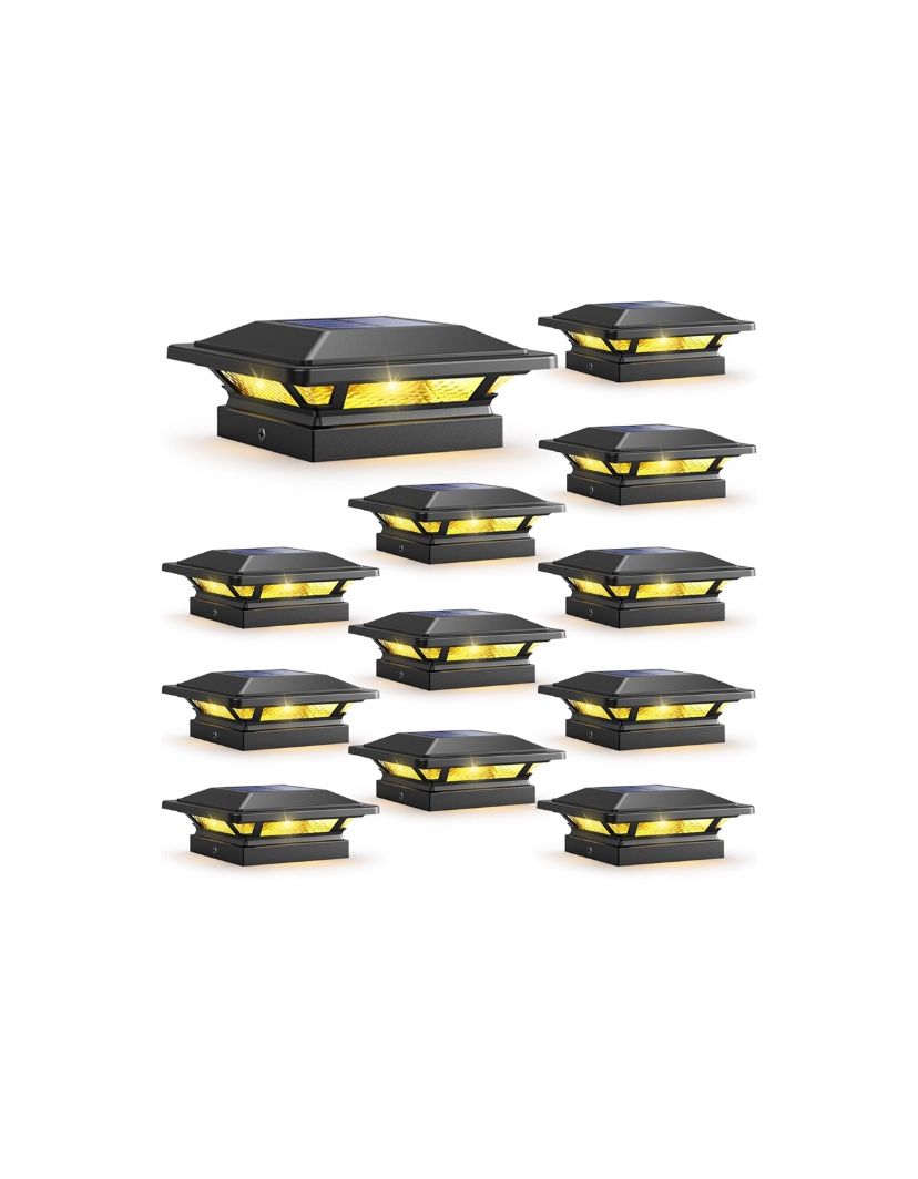 SIEDiNLAR 4x4 Solar Post Cap Lights 16 LEDs 2 Modes