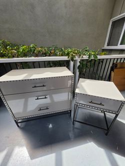West Elm Nailhead 3-Drawer Dresser and nightstand