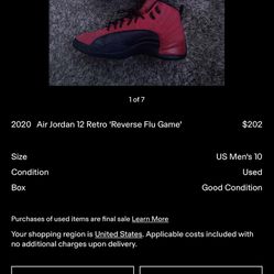 VARSITY RED/BLACK JORDAN 12'z