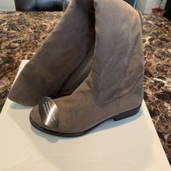 Style & Co. Womens Hayley Faux Suede Zipper Riding Boots