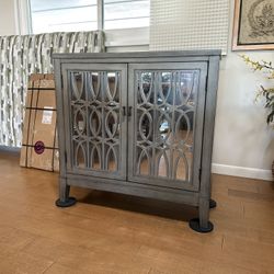 Gray Cabinet W/ Mirrored Doors - 3’ X 3’