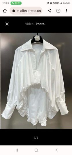 Cute Asymmetrical Blouse (in BLK or White)
