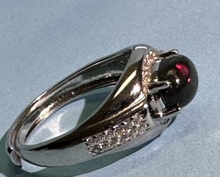 Natural Cabochon Black Opal Ring