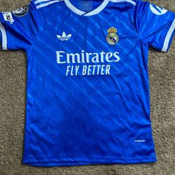  Kylian Mbappé Real Madrid adidas Home Player Jersey And Shorts - Blue   Size Small