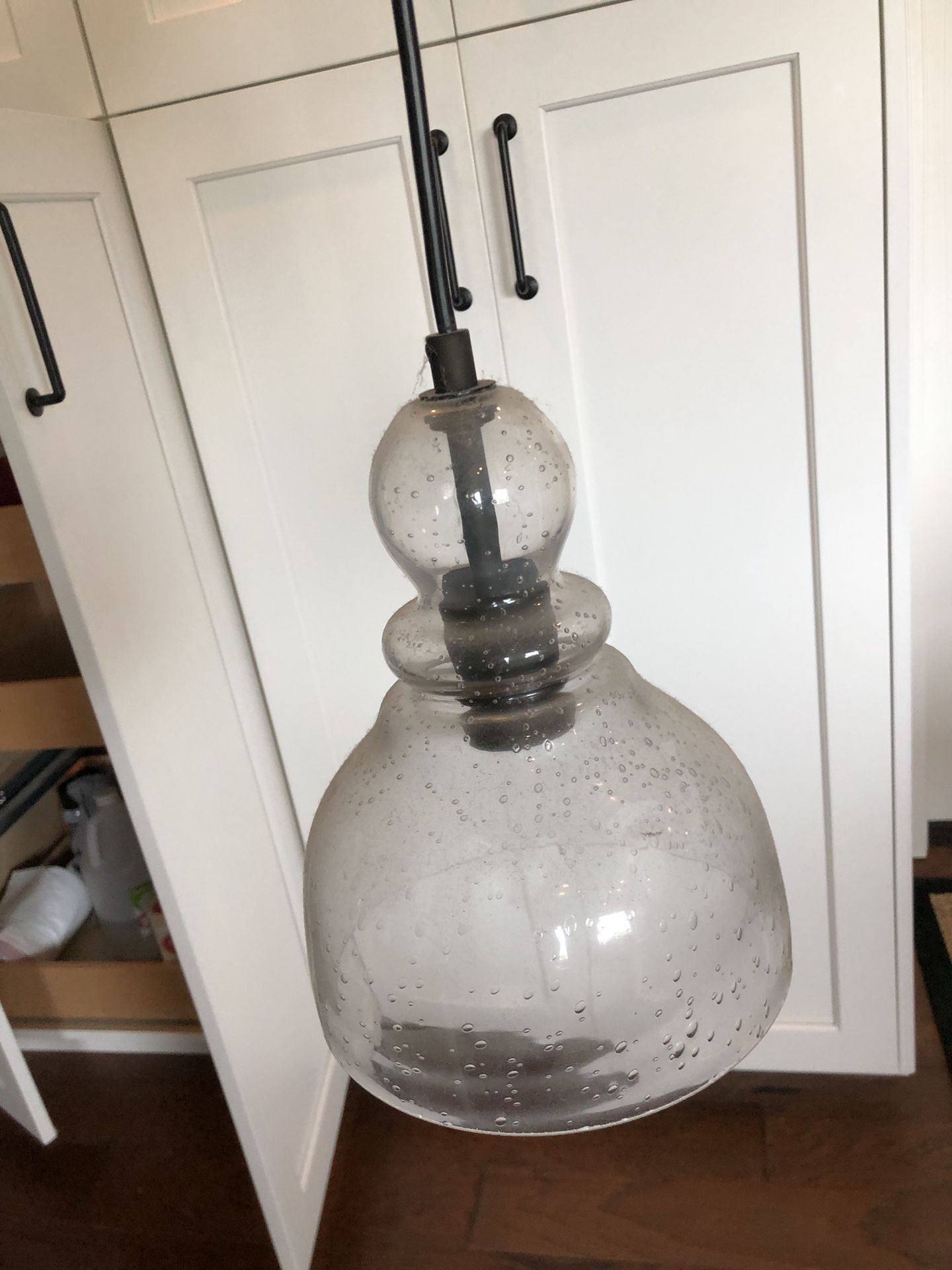 Two Pendant Lights with Glass Shades