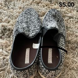 Xhilaration Tweed Slides Flats Women Size 10