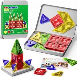 new 18PCS Magnet Building Block Set Travel Toys for Kids Ages 3+ Educational Portable Magnet Toys Gifts for Toddlers Boys & Girls Christmas Birthday  