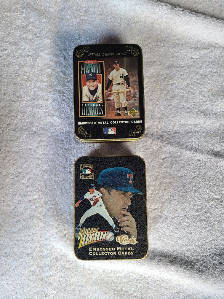 Embossed Metal Baseball collector cards. New