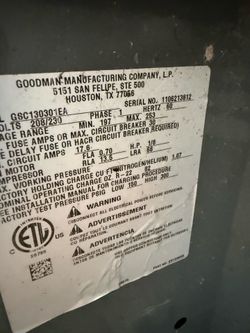 Goodman 2 1/2 ton r22 condenser