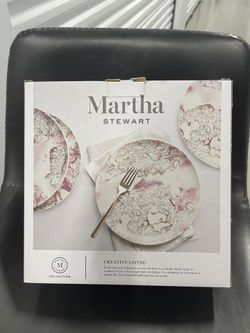 Martha Stewart Pink Gold Marble Plates 