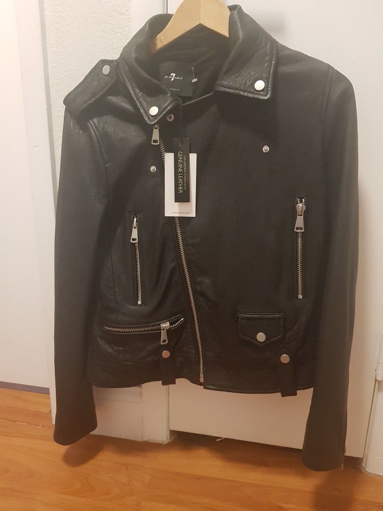 Brand new 7 All Man Kind Genuine Leather Moto Jacket