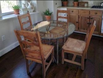 Glass top dining room set