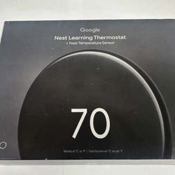 Google Nest Learning Thermostat Obsidian (4th Gen) Temperature Sensor (2nd Gen) New