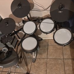 Black Drum-set With Chair