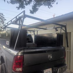 ladder rack and boxes