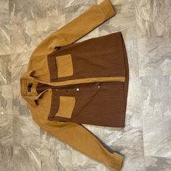 two-tone corduroy button-down shirt