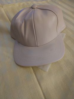 REDUCED - Genuine Leather Baseball Ball Cap Adjustable - Beige