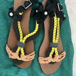 Unique Strappy Espadrille Sandals rope flats gladiator shoes 