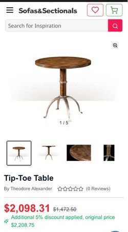 Theodore Alexander table / cocktail table / designer table / round iron base lamp table / bistro table / dining table round table tip toe table