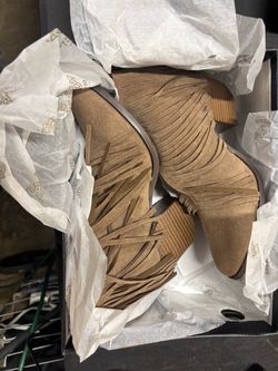 Beast Fashion Faux Leather Fringe Ankle Booties