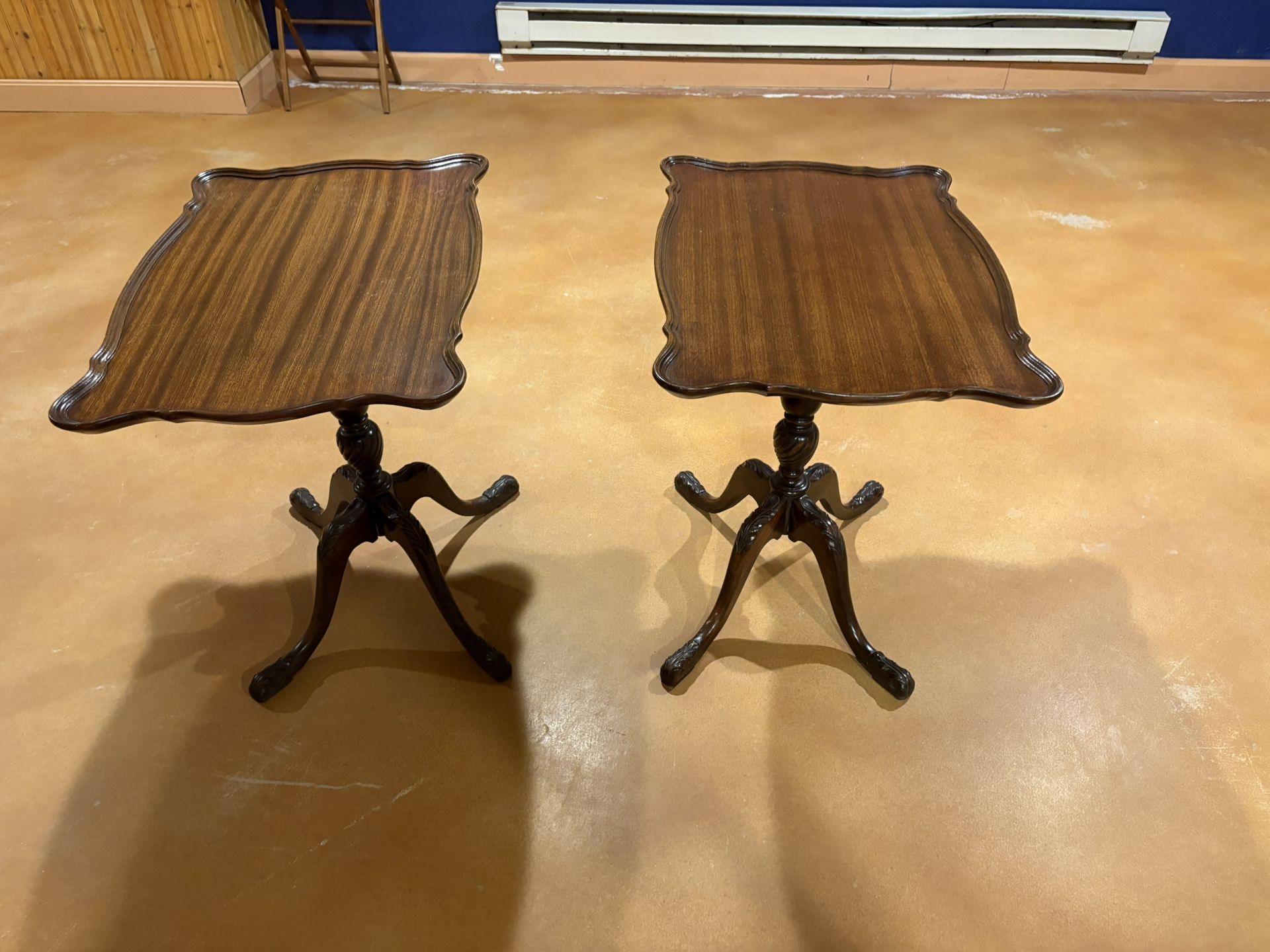 Vintage Antique Clawfoot End Tables c. late 1940s-early 1950s
