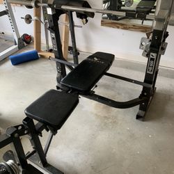 Weight Bench And Pull Down Bar 