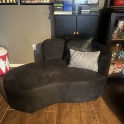 black suede modern lounger / used just for design